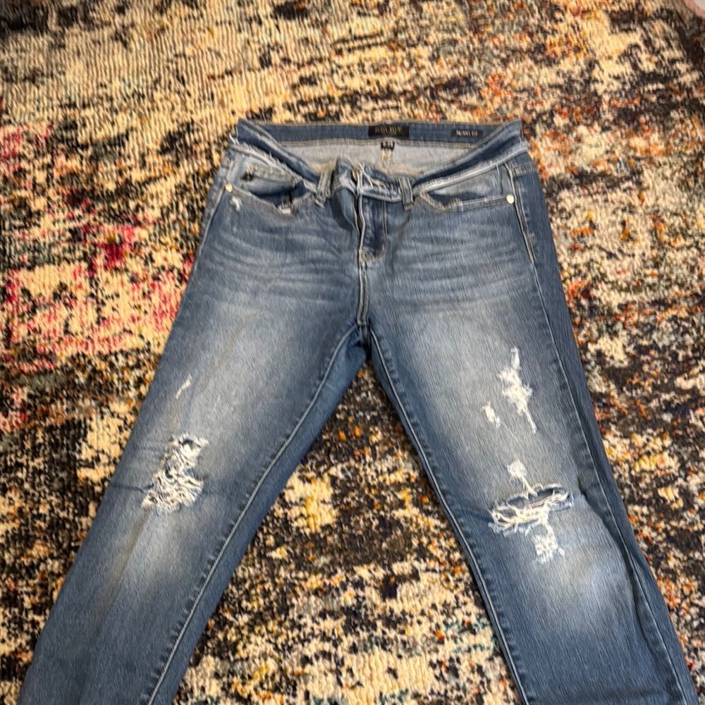 Distressed Blue Denim Jeans
